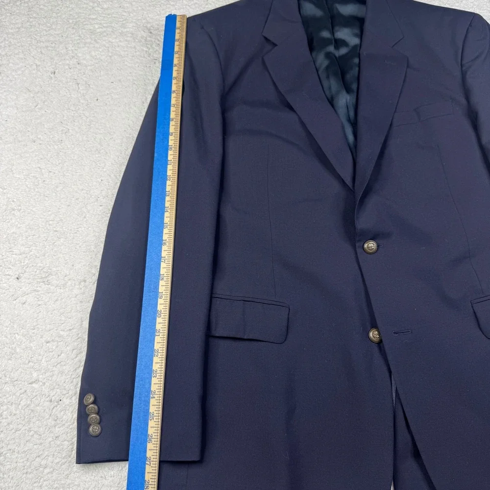 Jos A Bank Navy Blue Wool Blazer Jacket Men's 48XL‎ Gold Button